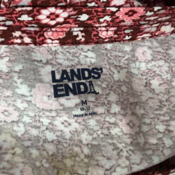 Lands' End Red Pink Floral T-Shirt Medium‎ 10-12 - Picture 5 of 8